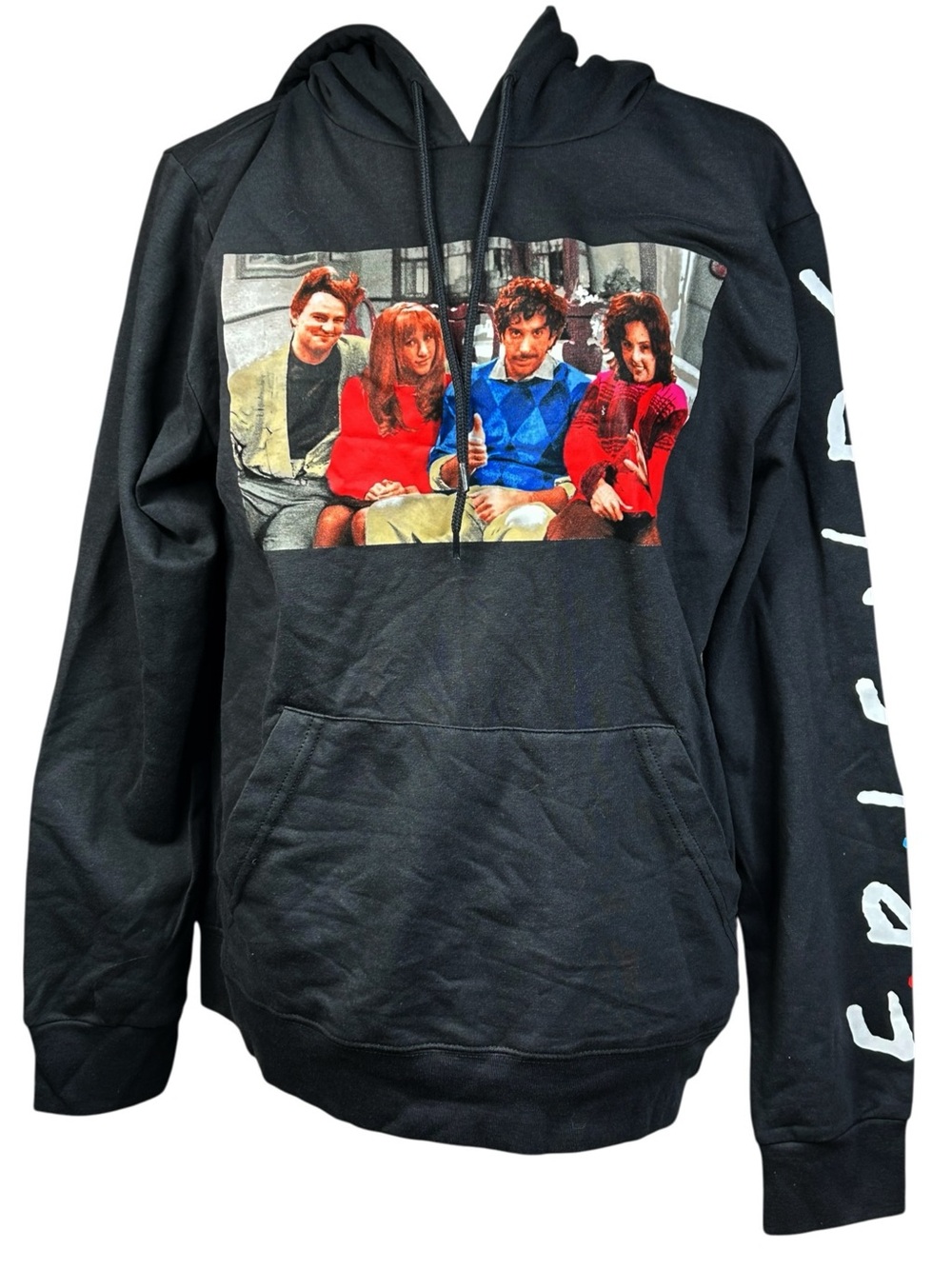FRIENDS 80's Retro Pullover Hoodie M NEW Black